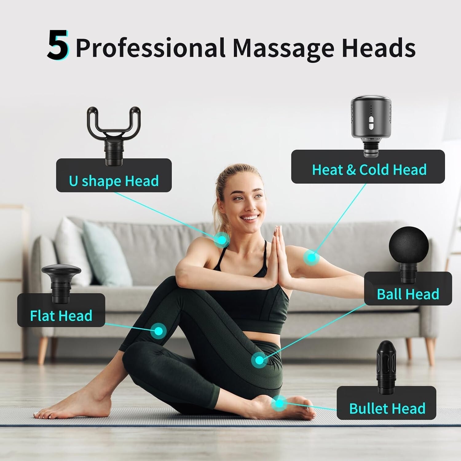 Battery-Powered Massage Gun with Touch Screen - Perfect for Muscle Recovery