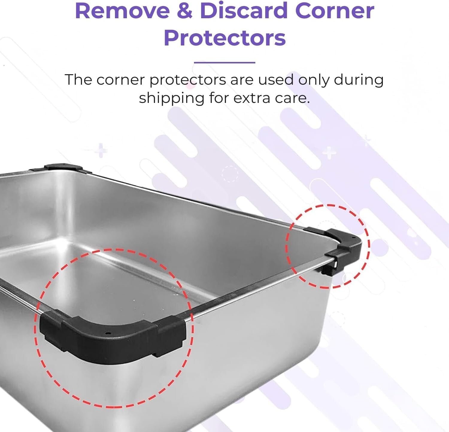 Durable Stainless Steel Litter Box with High Sides - Easy to Clean & Odor-Free