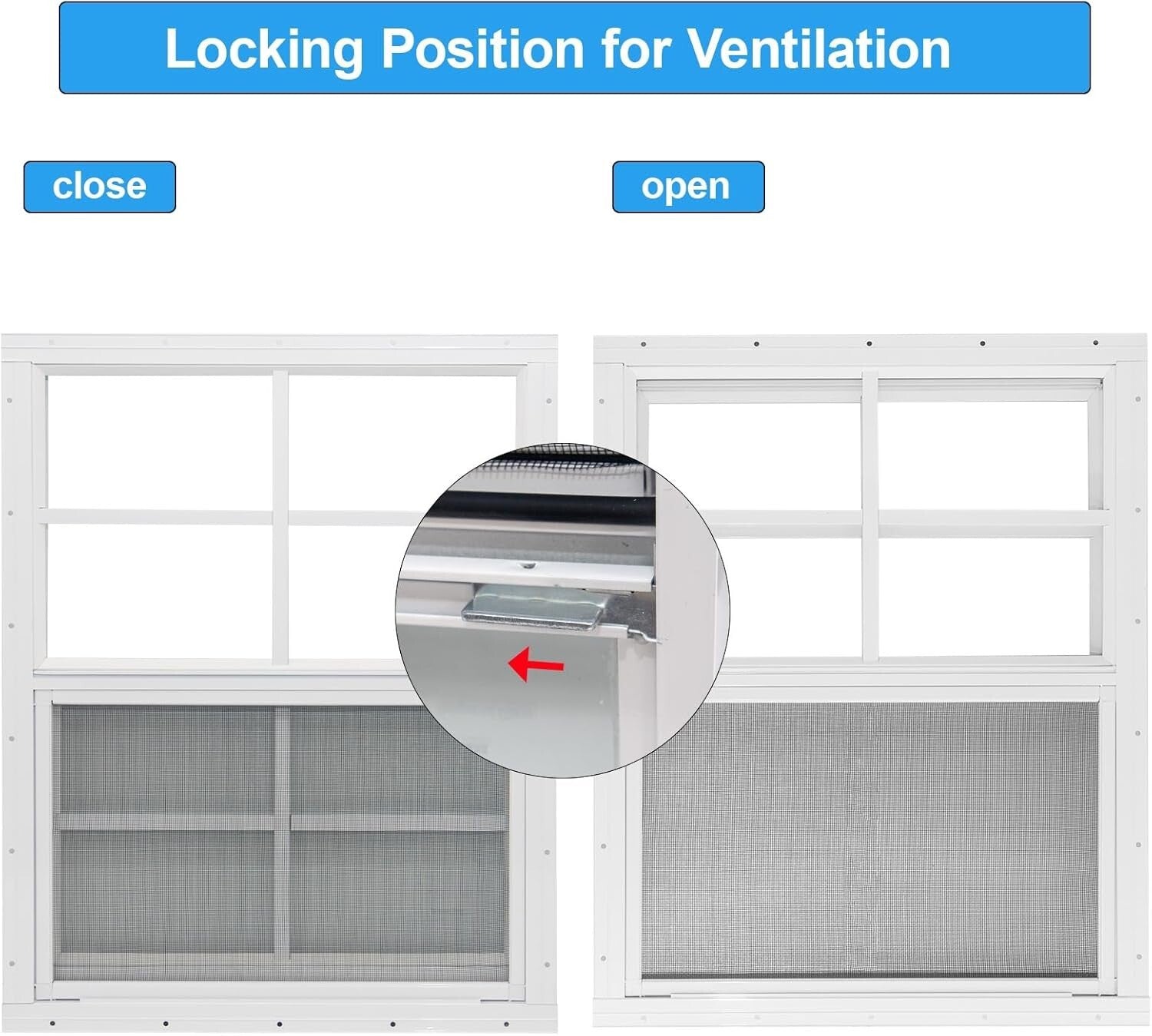 2 Pack 12x18 Flush Mount Shed Windows with Tempered Glass & Fiberglass Screen