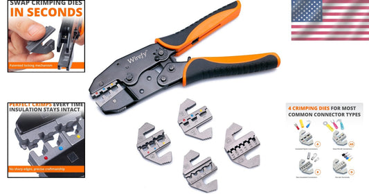 Durable Carbon Steel Crimping Tool Set - Comfortable Grip with Lifetime Warranty