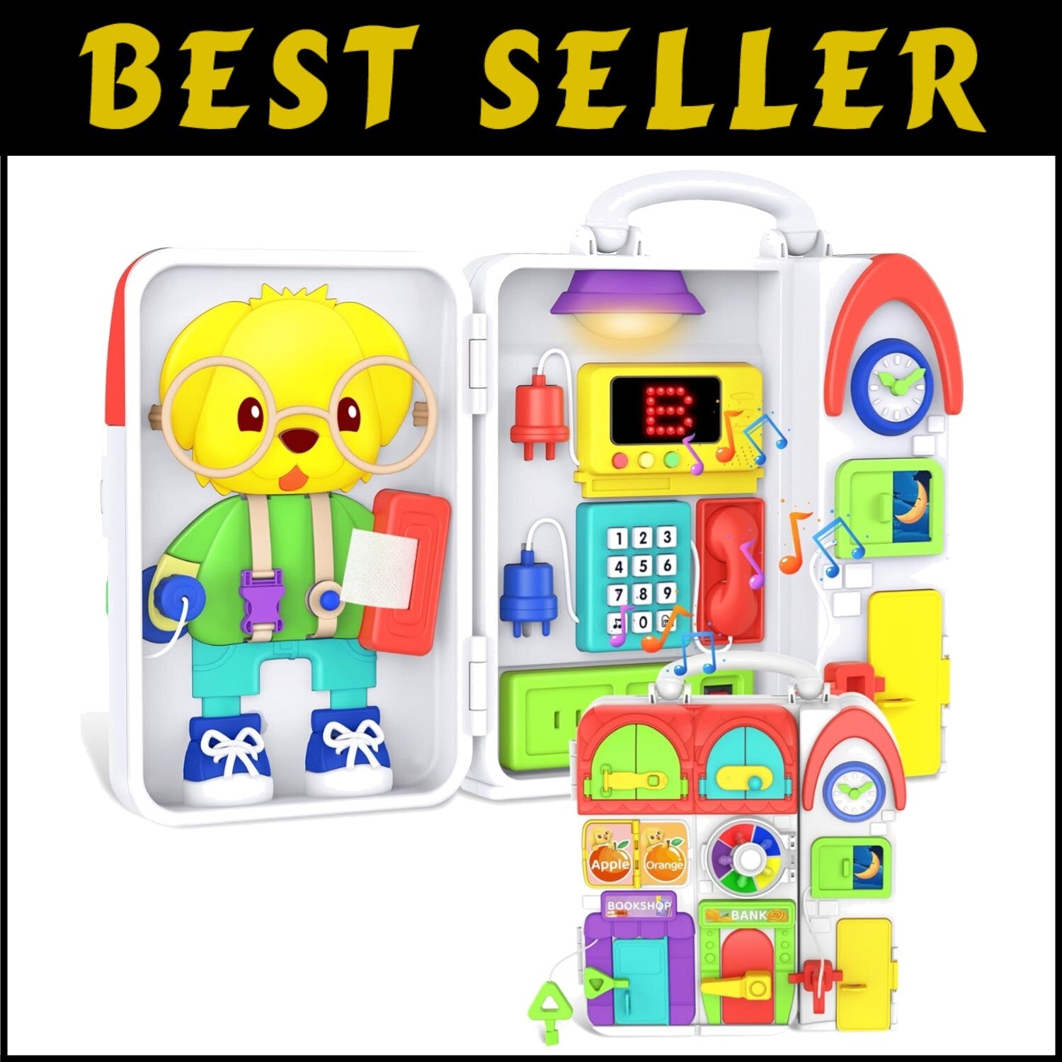 Engaging Musical Toy for Toddlers 1-3: Montessori Busy Board & Bilingual Fun