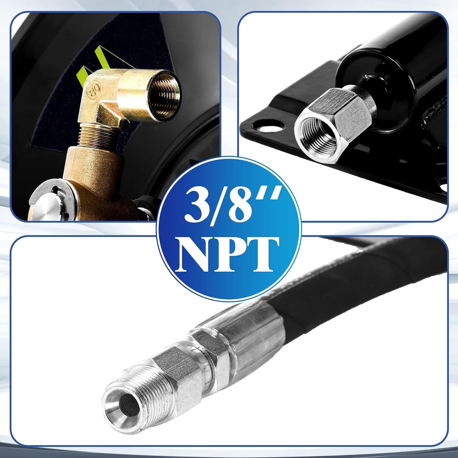 Wall-Mount 100ft Heavy-Duty Pressure Washer Hose Reel with Quick-Release Pins