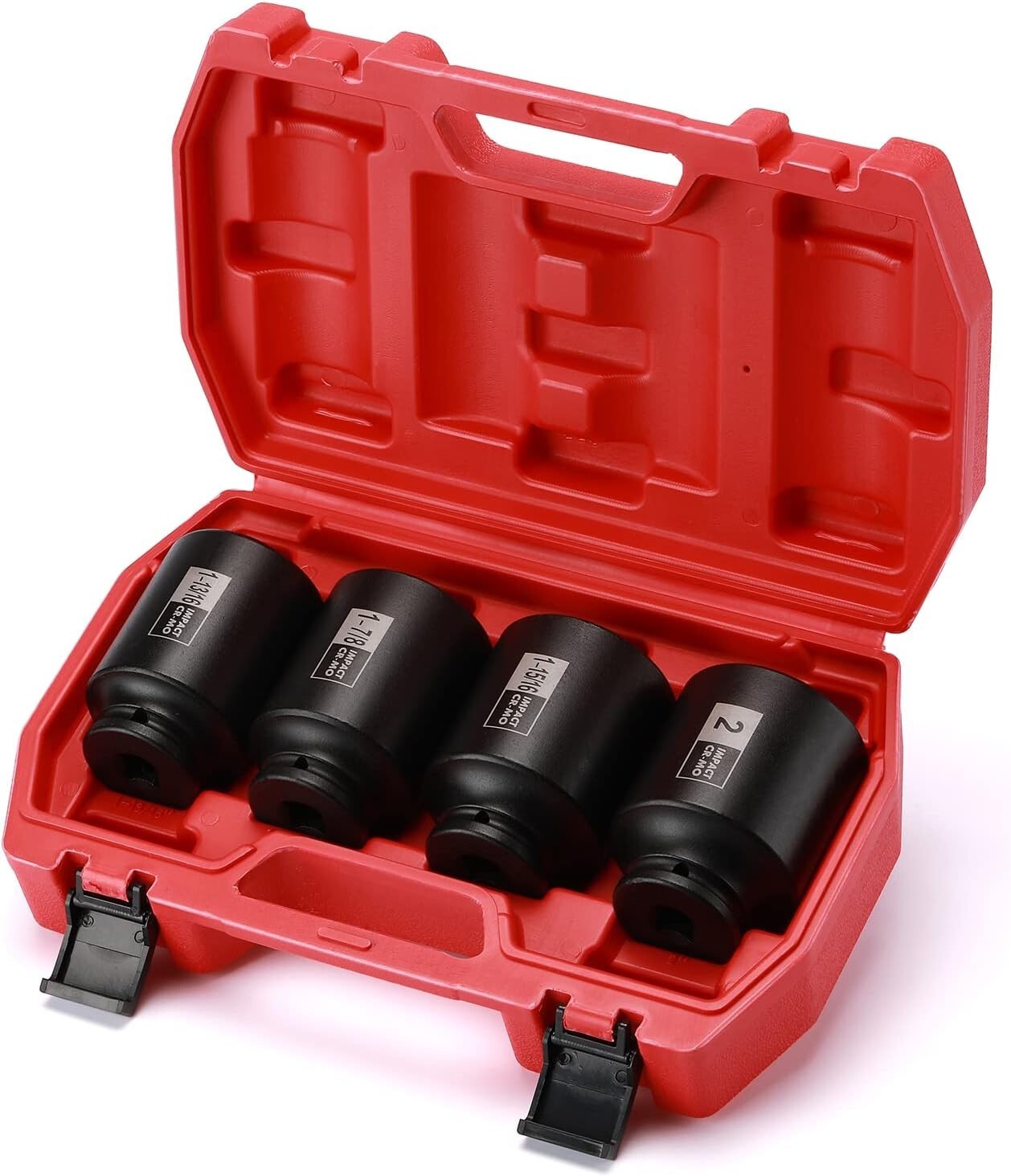 Professional 4PC Deep Impact Socket Set - 1/2-Inch Drive, Laser-Etched Sizes