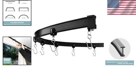 20 ft Heavy-Duty Ceiling Mounted Curtain Track - Versatile & Flexible Design