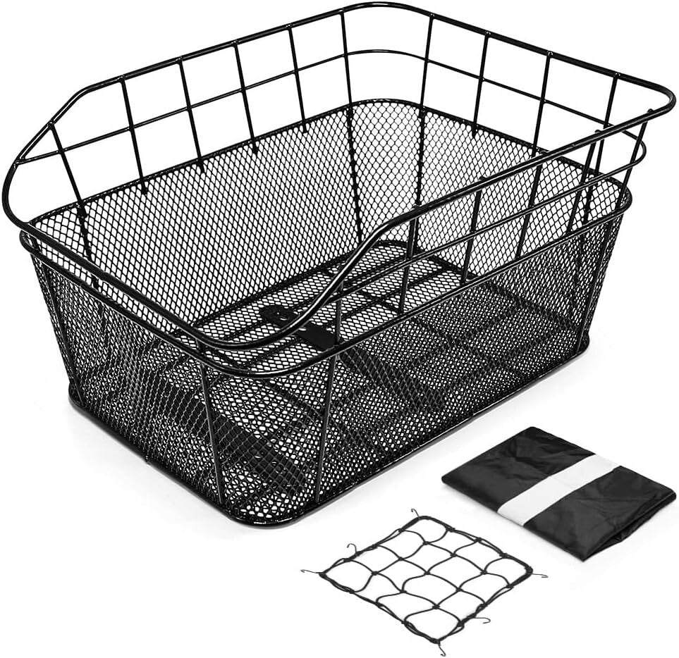 Versatile Rear Bike Basket with Waterproof Liner for Secure Cargo Transport