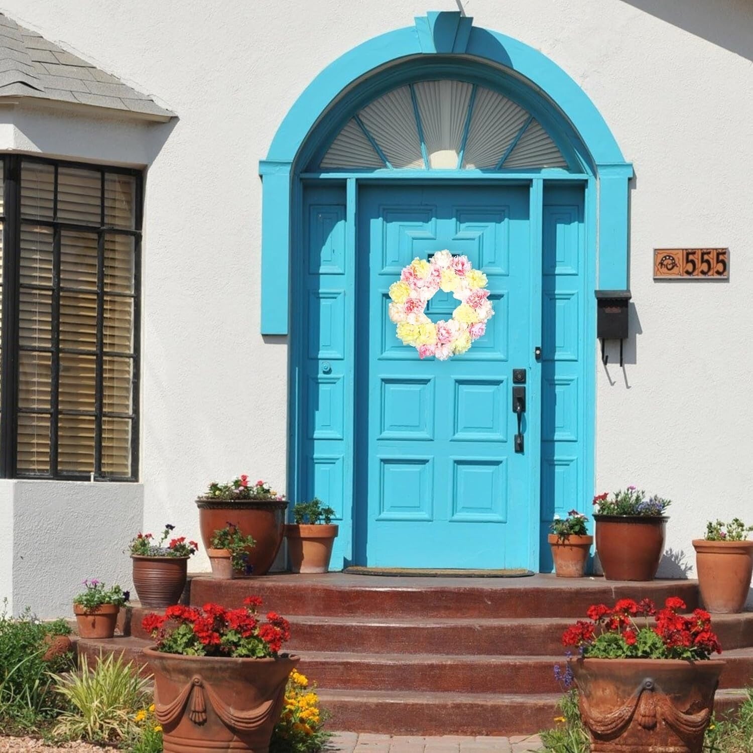 Elegant 2-Pc Mixed Rose & Carnation Faux Flower Set for Home & Memorial Decor