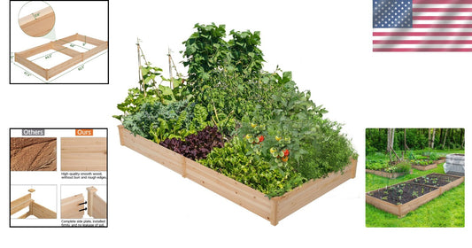 Divisible and Polished 8x4ft Wooden Planter Box – Ideal for Backyard Gardening