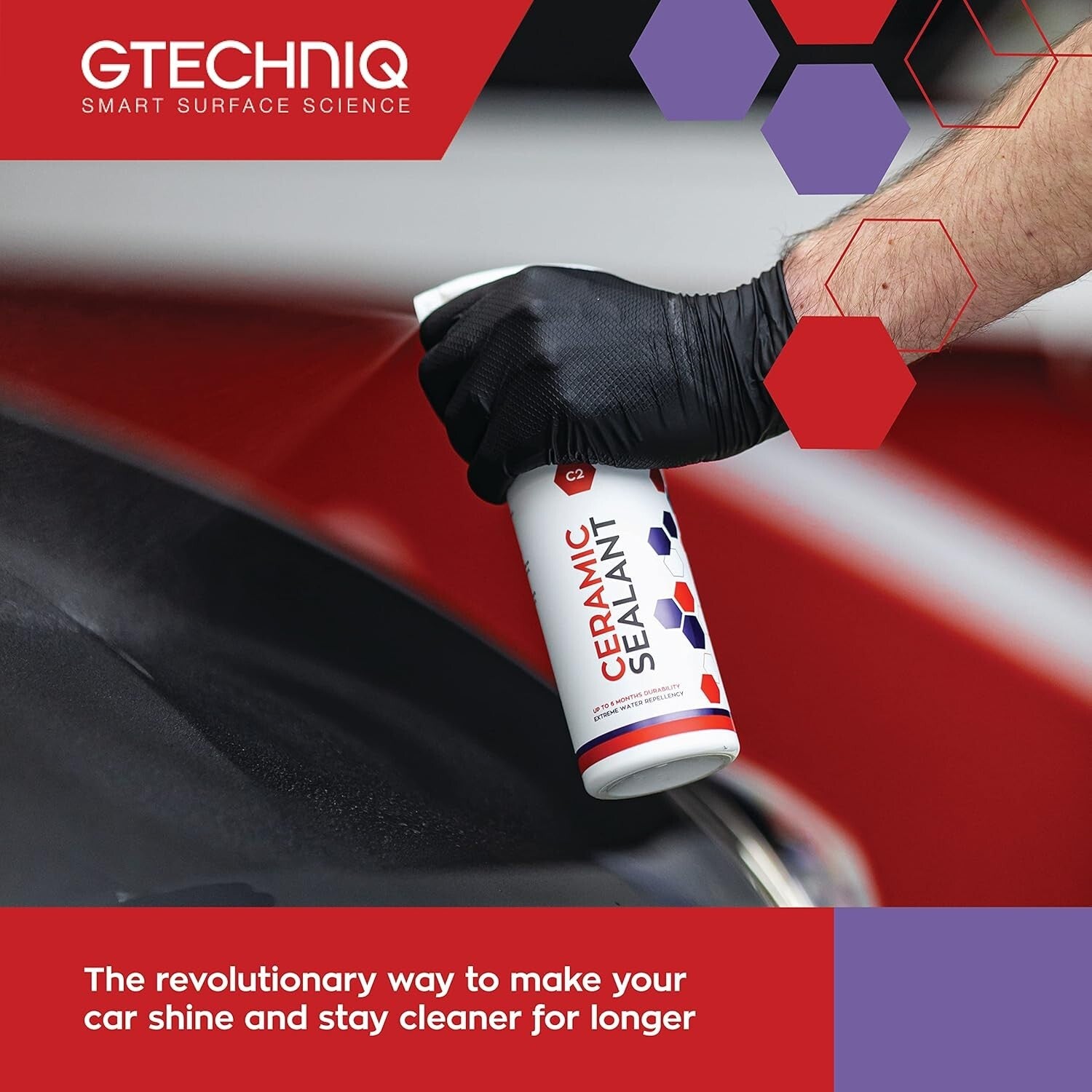 Easy-to-Apply C2 Ceramic Sealant - High Shine for Cars, Protects Paint & Trim