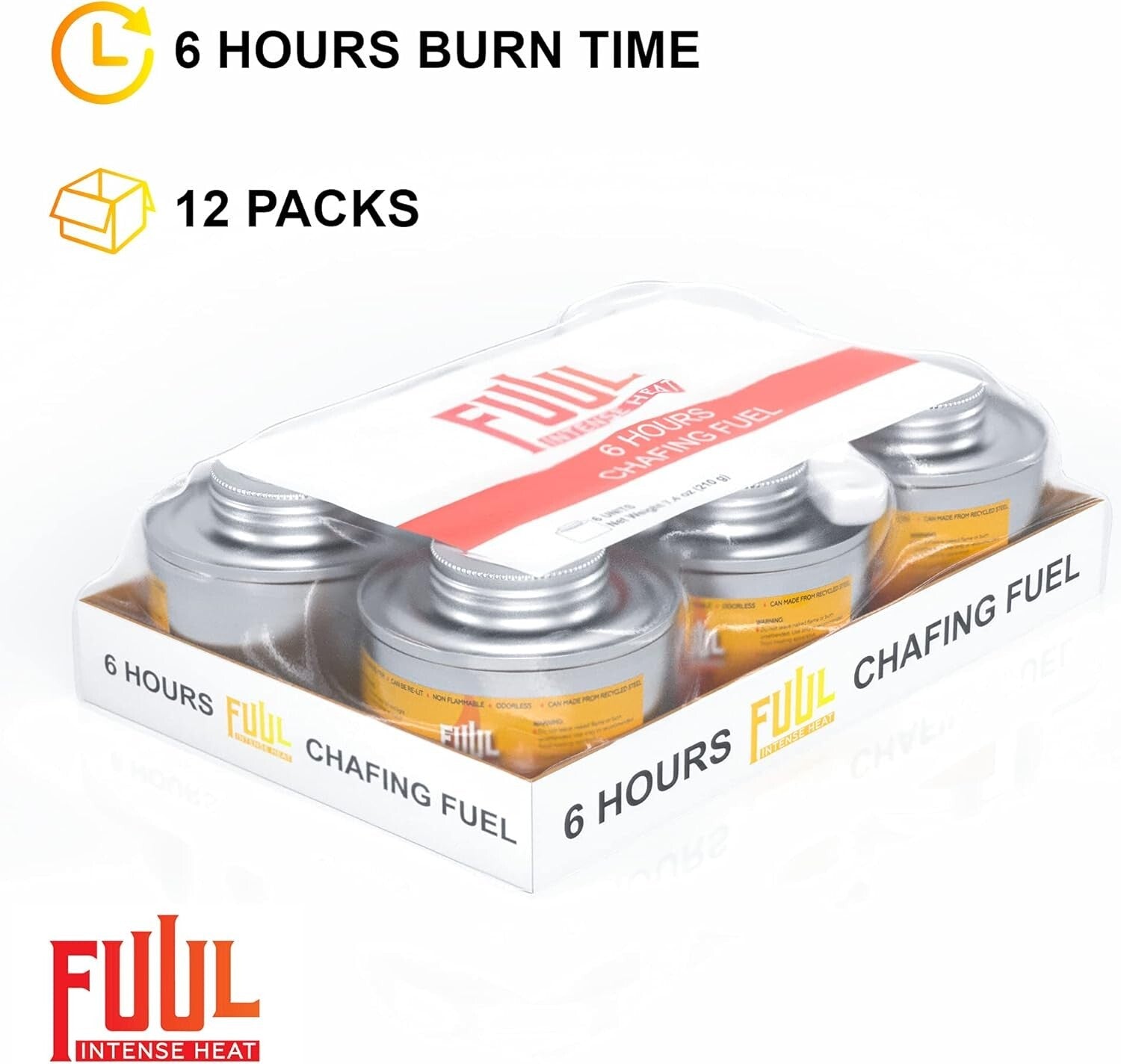 Premium 6-Hour Chafing Fuel 2-Pack Cans for Events | Wick Set with Opener