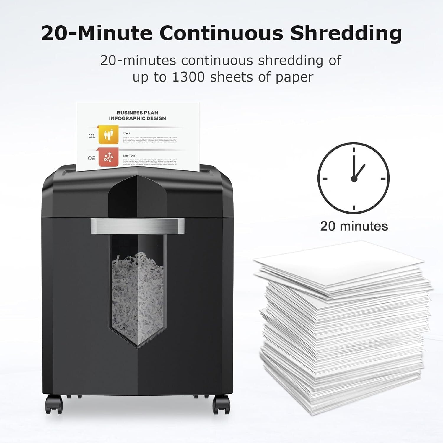 12-Sheet Cross Cut Shredder with 20-Minute Runtime & 4.2 Gal Bin - Heavy Duty