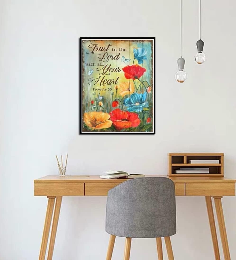 5D Bible Verse Diamond Painting Kit for Adults - Elegant Home Wall Art 12x16