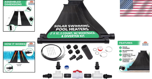 Durable Roof-Mounted Solar Heater Panels - Max-Flow Design for Efficient Heating