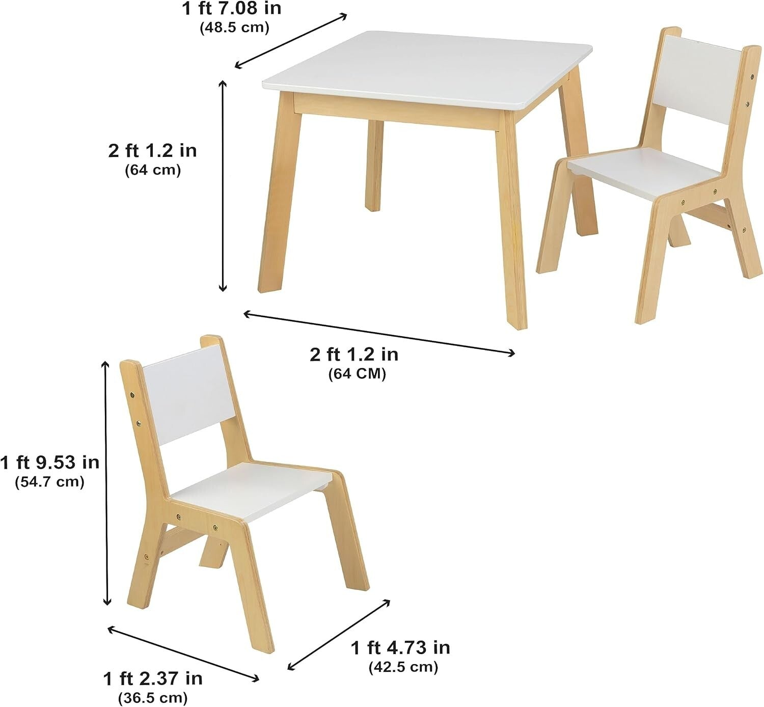 Stylish Kids Table with 2 Rounded Corner Chairs - Safe & Fun Play Space