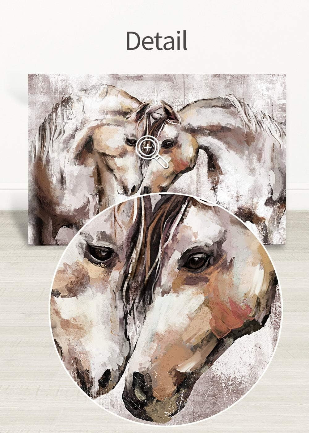 Exquisite Western Horse Artwork - 24x16 Canvas Print for Living Room Elegance