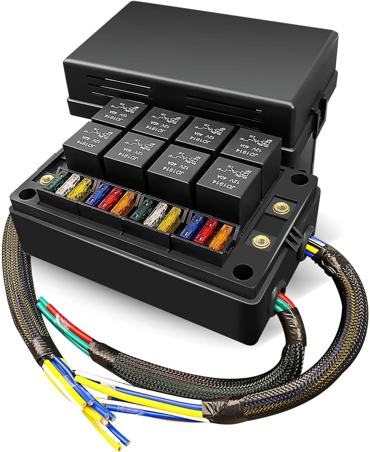 IP65 Rated Relay Fuse Holder with Pre-Wired Harness - Perfect for Trucks & Boats