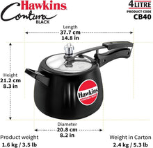 Load image into Gallery viewer, 4L Hard Anodized Black Pressure Cooker - Modern Design for Fast Cooking