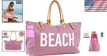 Load image into Gallery viewer, Stylish Waterproof Beach Bag with Pockets - Eco-Friendly Vegan Leather