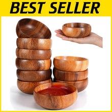 Load image into Gallery viewer, Versatile Acacia Wooden Bowls - Set of 10 Hand-Carved 4 Inch Dipping Trays