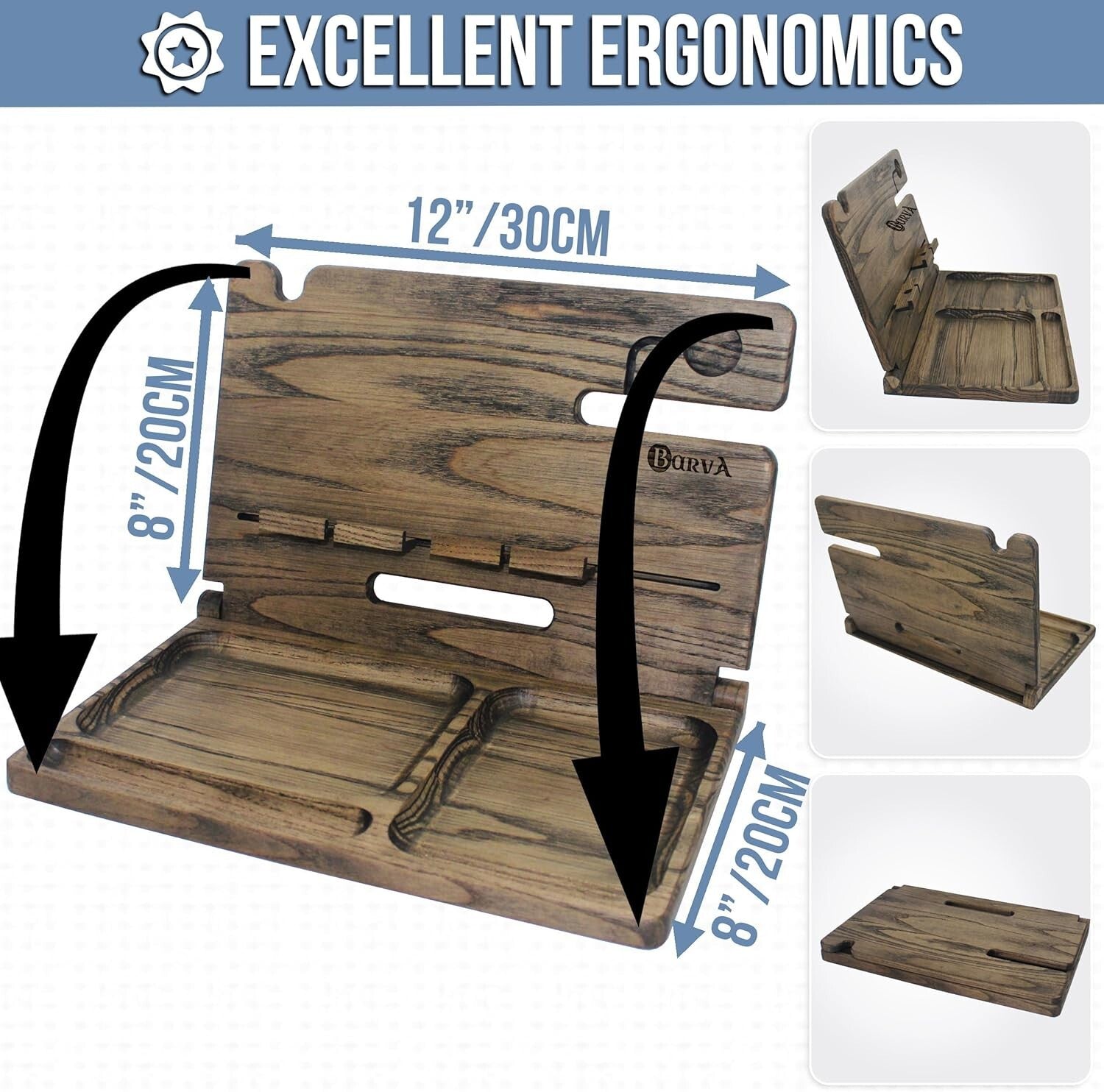 Natural Wood Phone Docking Station with Ant-Slip Pads - Ideal for Men and Gifts