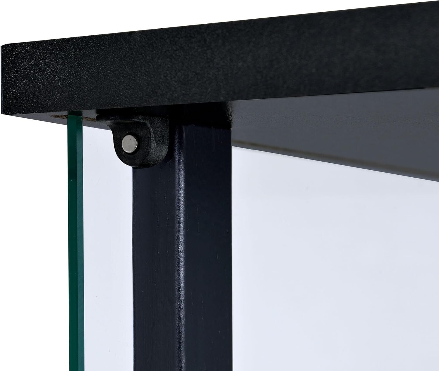 Elegant 34-inch 3-Tier Black Tempered Glass Curio Cabinet - Modern Display Case