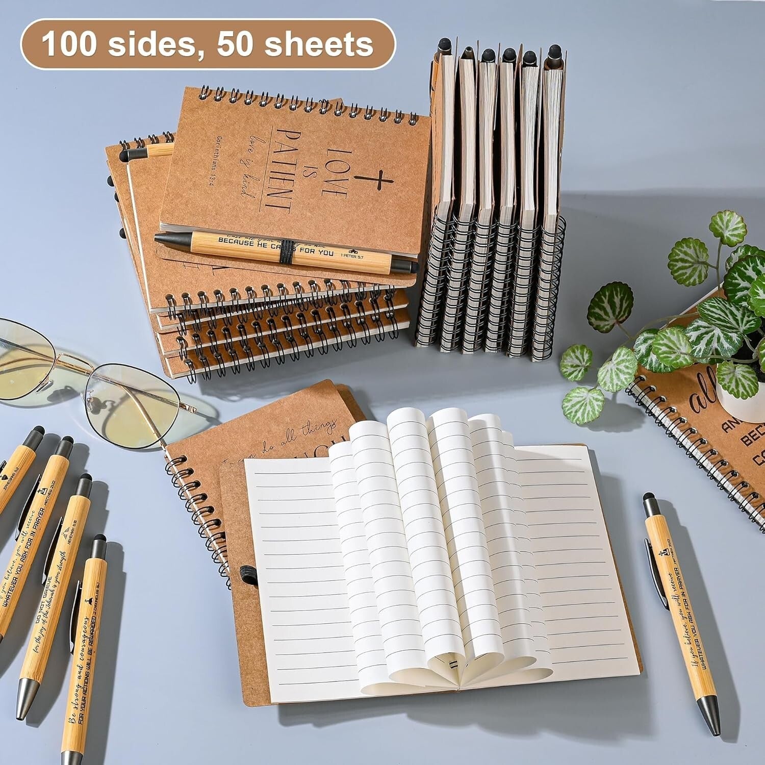 Hardcover Christian Journals & Bamboo Pens - Thoughtful Gifts for All Occasions
