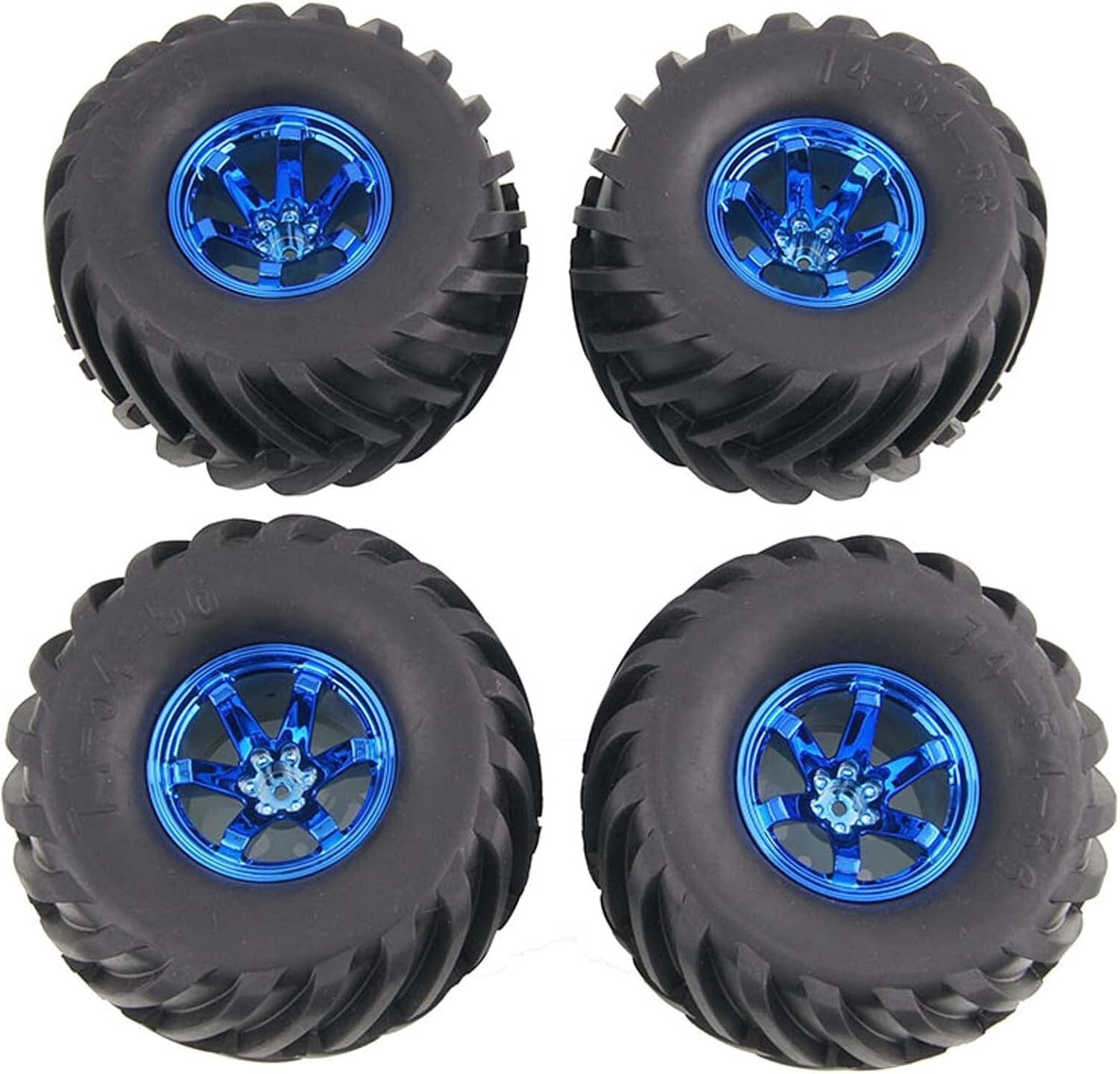 4PCS 135mm Wheel & Tire Set for 1/10 RC Monster Trucks - HPI Tamiya Kyosho