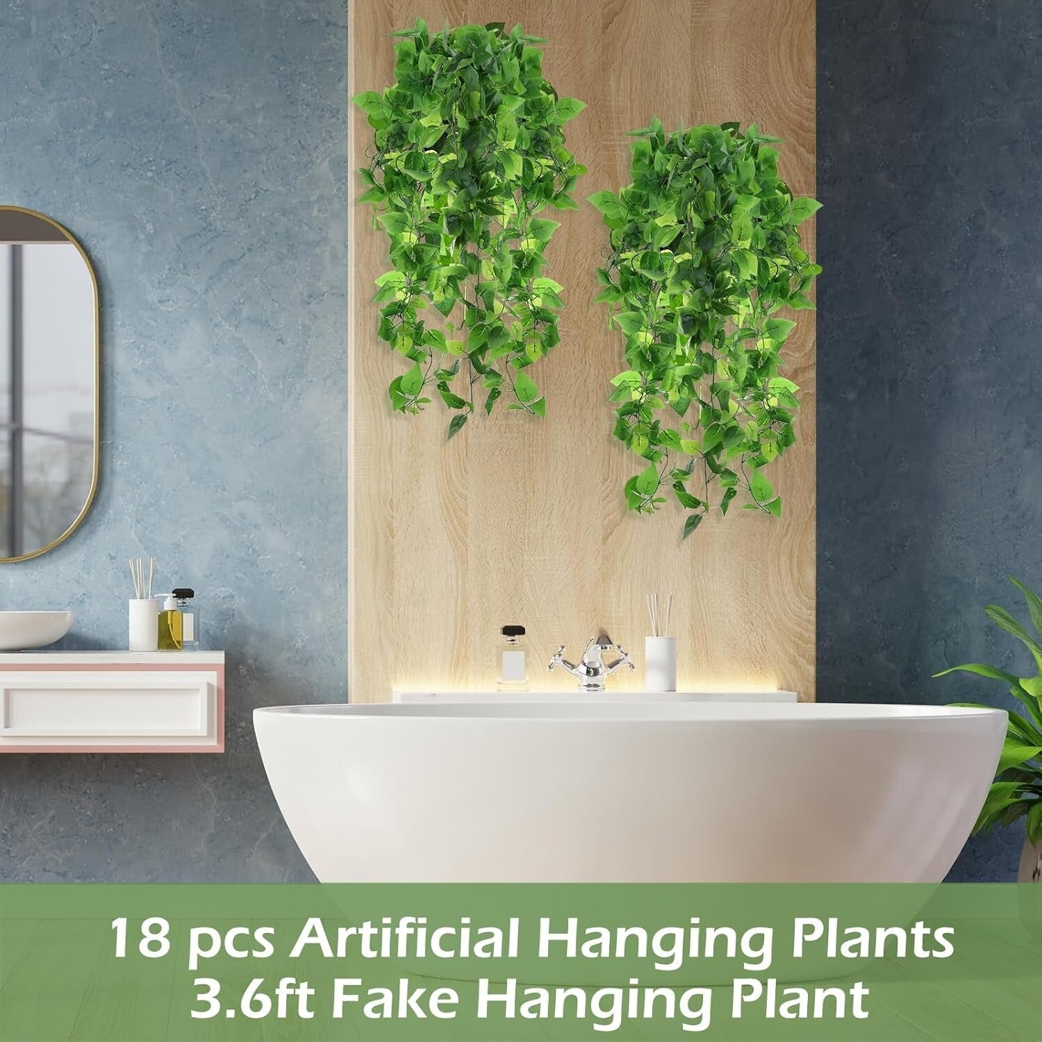 18-Pcs Lifelike Artificial Hanging Ivy Vines for Indoor & Outdoor Decor