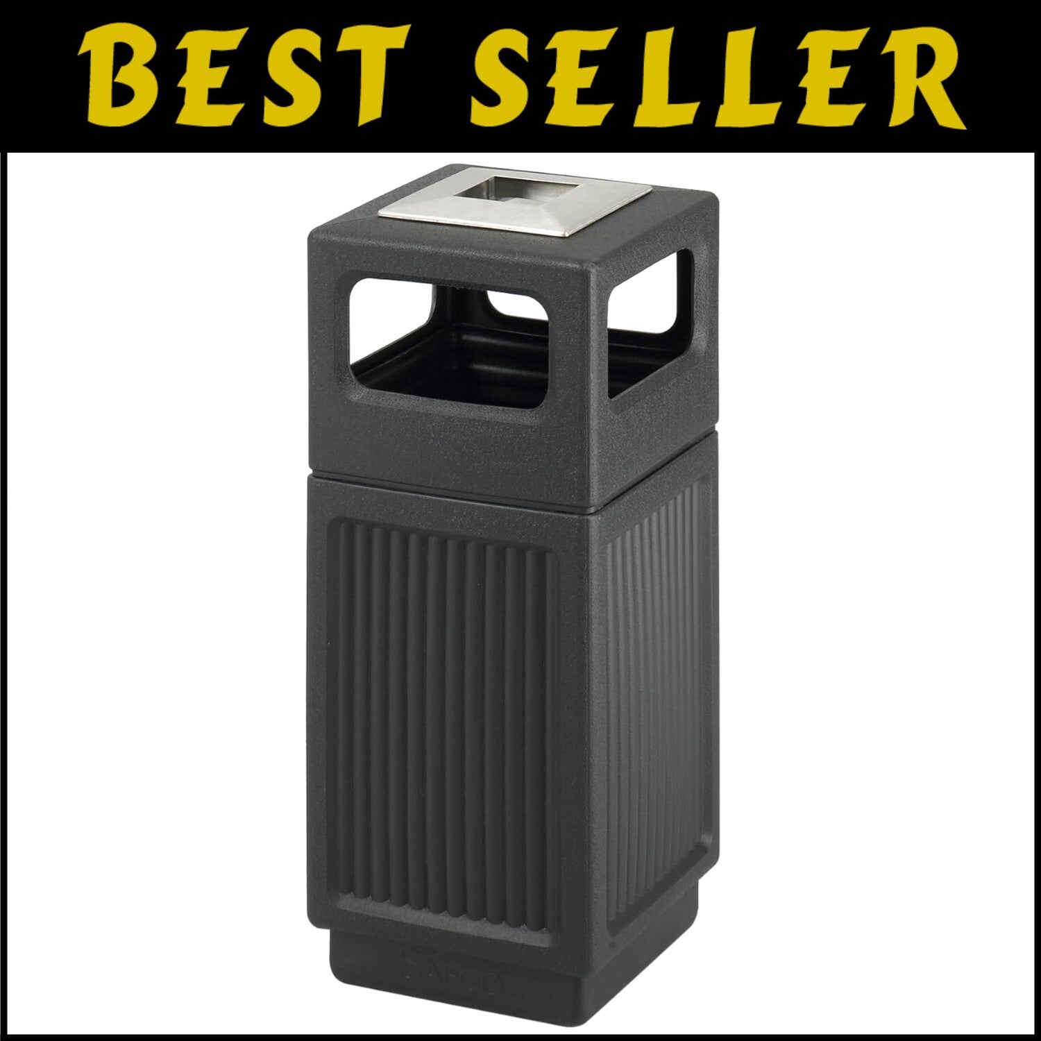 Durable 15 Gallon Commercial Trash Can and Ashtray for Elegant Waste Disposal