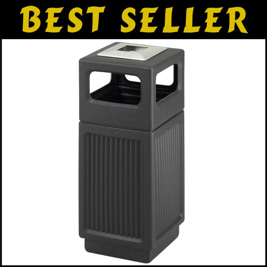 Durable 15 Gallon Commercial Trash Can and Ashtray for Elegant Waste Disposal