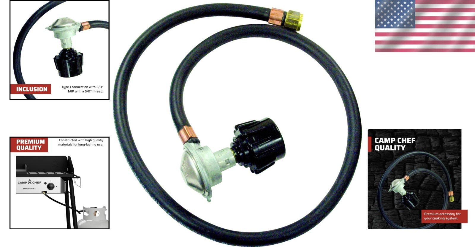 Lightweight Propane Hose with Standard Connector – Ideal for Camping Stoves