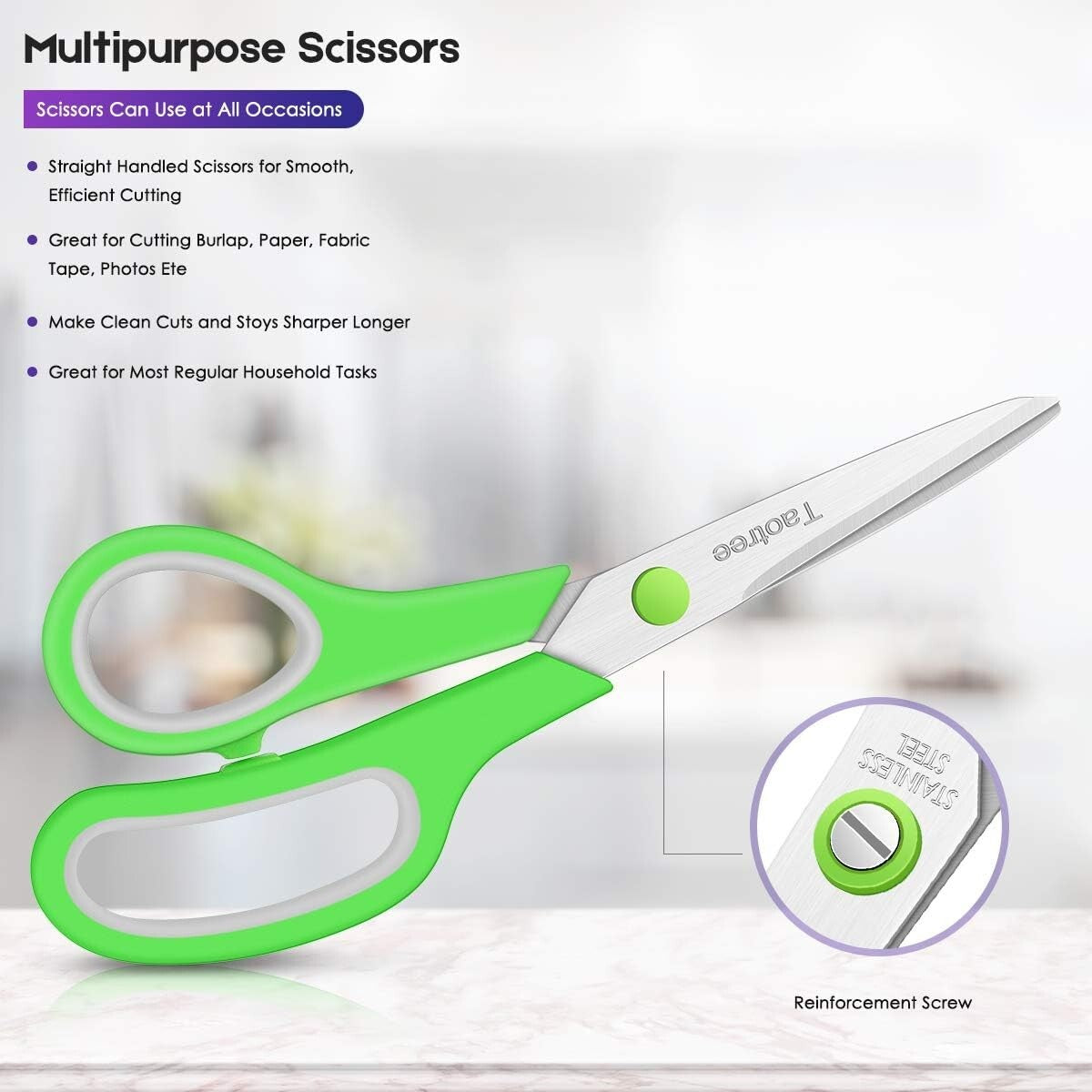 All-Purpose 40-Pack 8” Scissors with Ambidextrous Grip - Perfect for Every Task