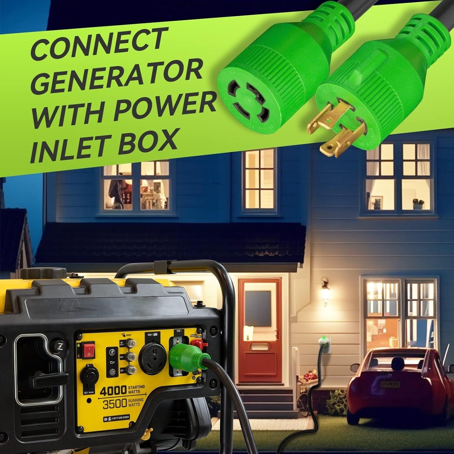 Flexible and Flame-Retardant 30 Amp Generator Cord 100ft for Safe Power Supply