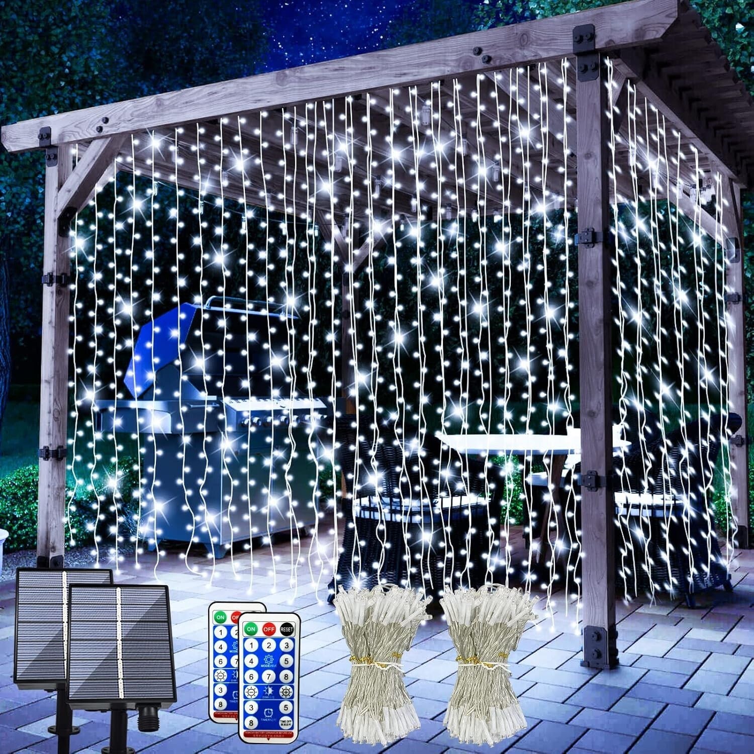 Remote-Controlled Solar 300 LED Fairy String Lights - Multi-Use Outdoor Decor