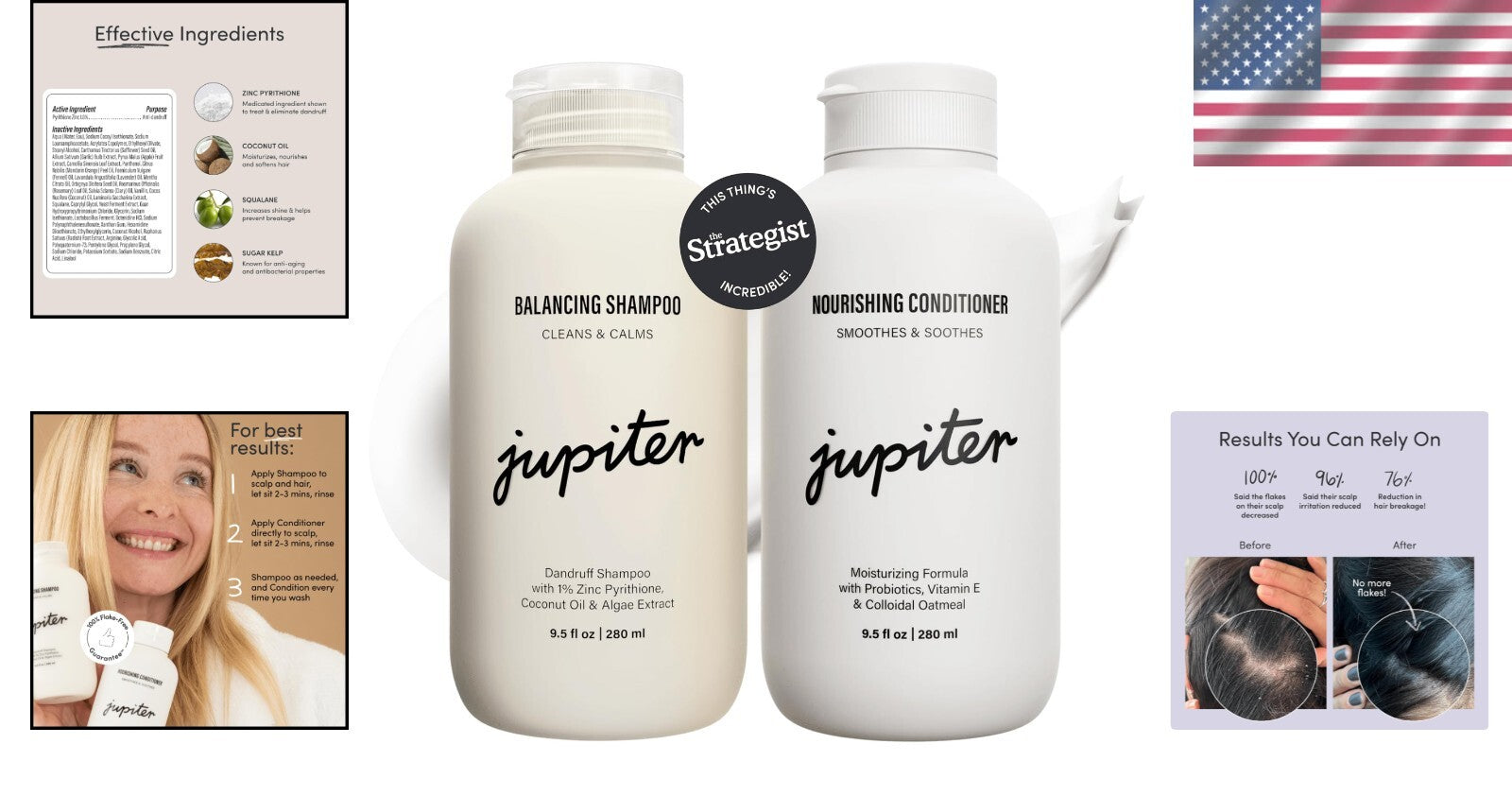 Soothing Anti-Dandruff Shampoo and Conditioner for Itchy, Flaky Scalp Relief