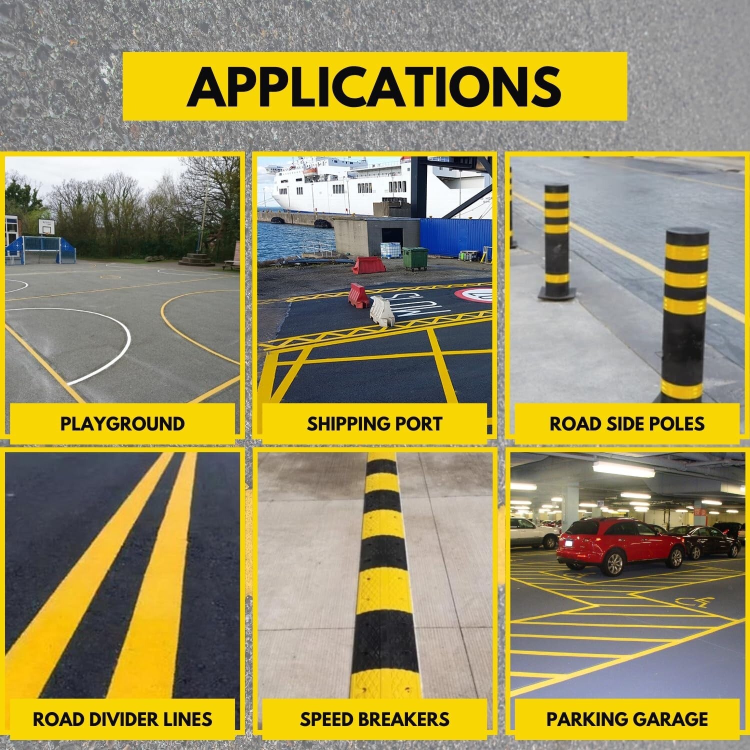 BASt Certified 2" Reflective Slip-Resistant Pavement Marking Tape - 108ft Yellow