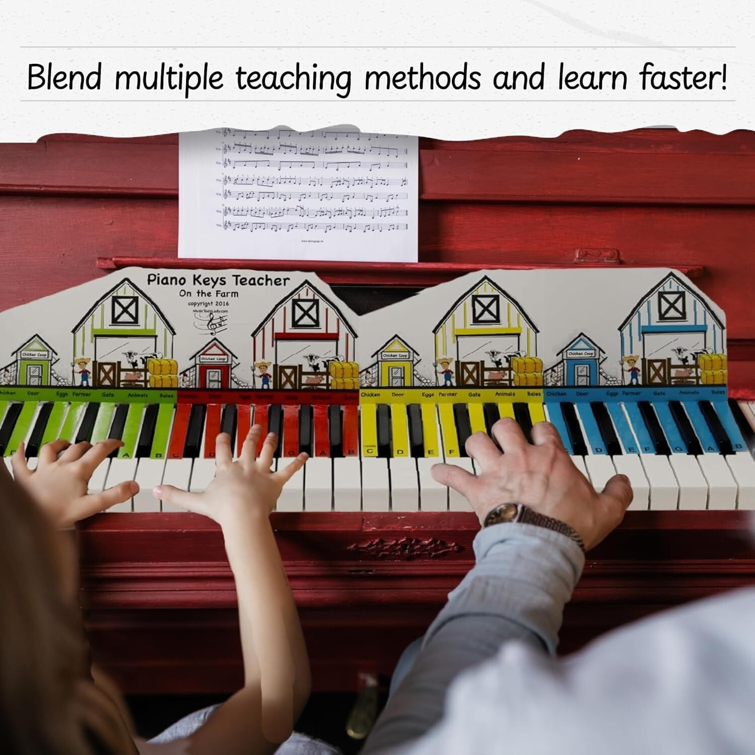 Reusable Piano Teaching Aids with Magnetic Board & Music Note Stickers for Kids