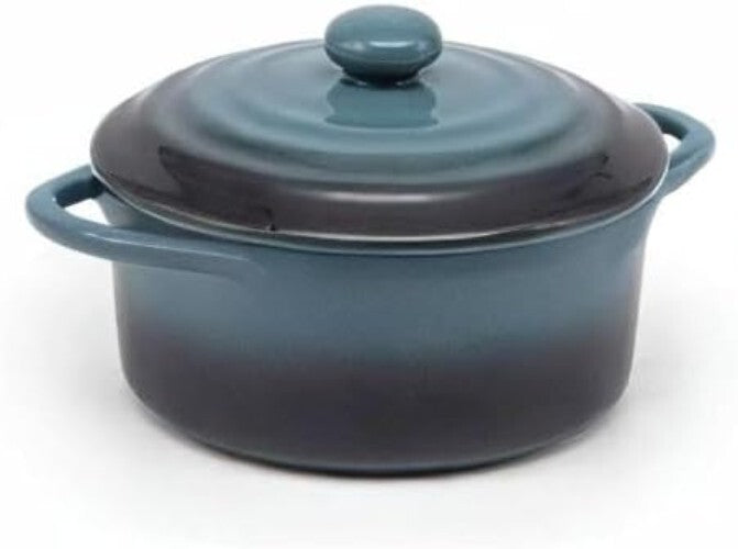 Rustic Stoneware Mini Cocotte Set - 12 oz, Ideal for Personalized Portions