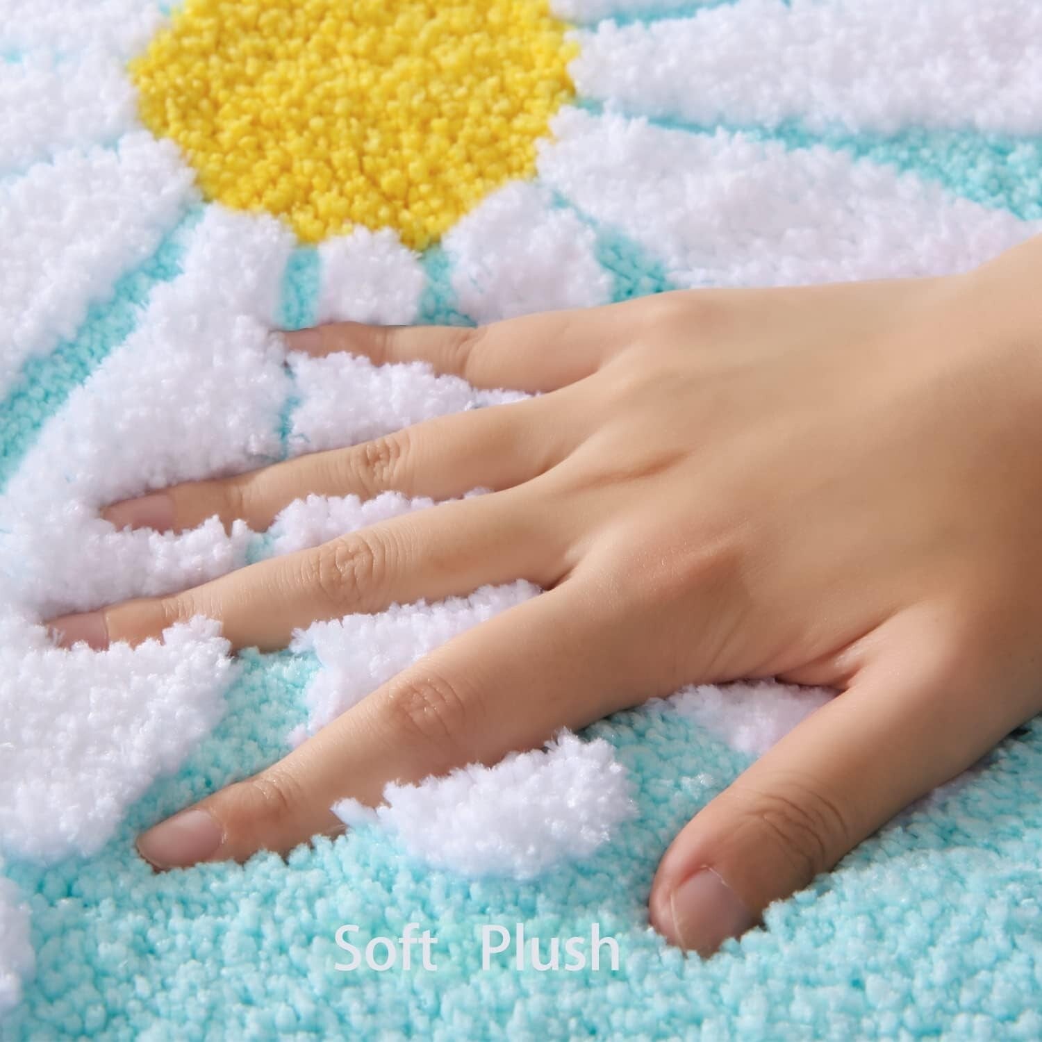 Floral 24x48 Inch Non-Slip Microfiber Bath Rug - Soft, Absorbent & Stylish