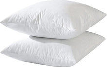 Load image into Gallery viewer, Set of 2 Down Feather 20x20 Throw Pillow Inserts in Durable Cotton Fabric