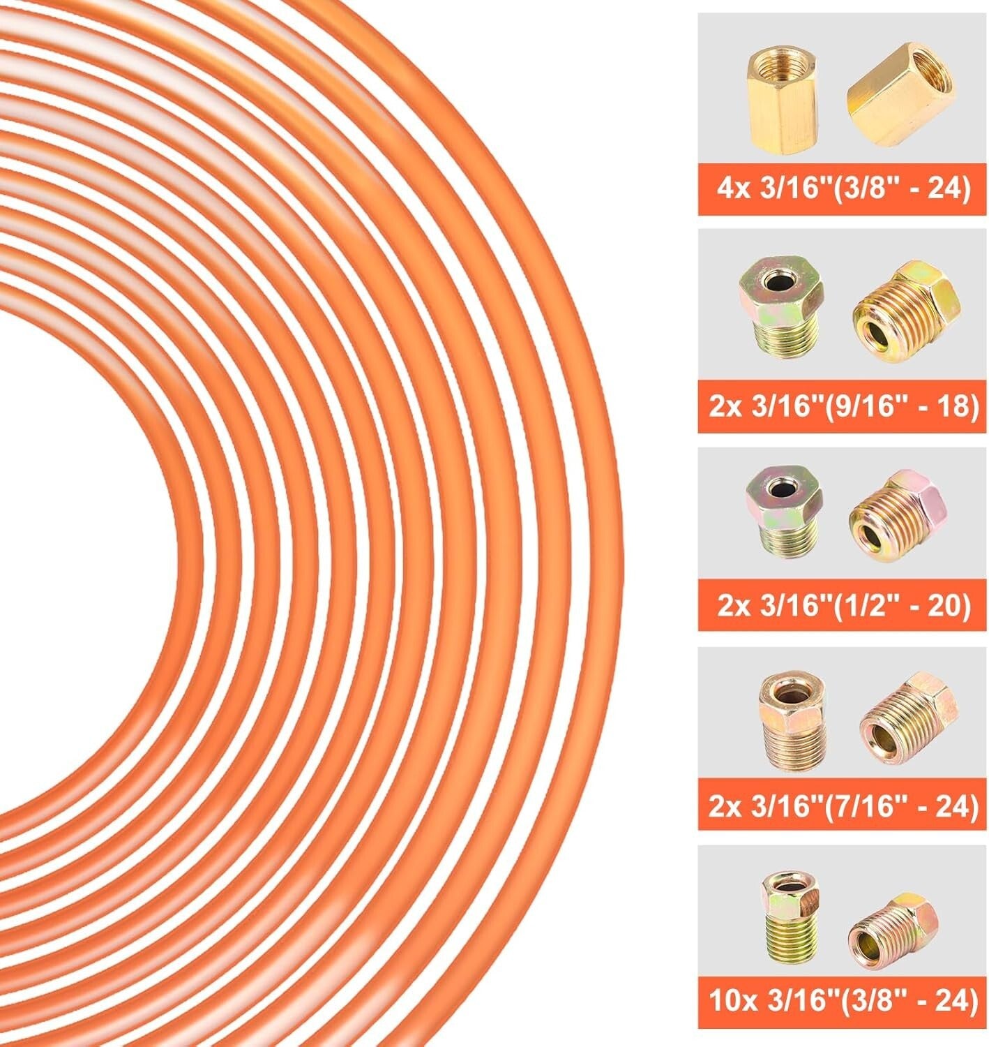 All-in-One 3/16" Brake Line and Flaring Tool Kit - Easy Bend & Cut - 25 FT