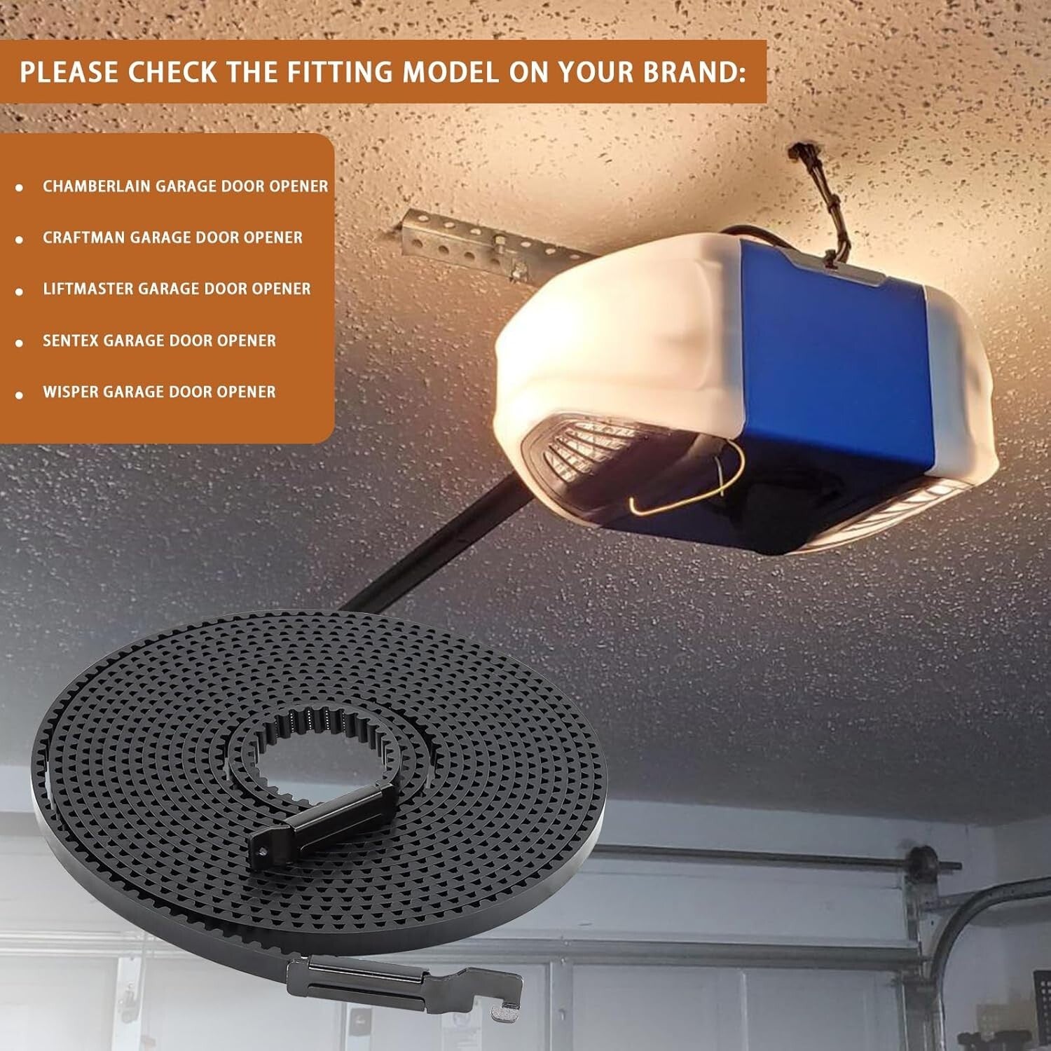 Premium 308-Inch Garage Door Opener Belt for Quiet Liftmaster/Chamberlain Use