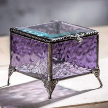 Load image into Gallery viewer, Victorian Purple Glass Jewelry Box - Stunning Table Top Storage for Treasures