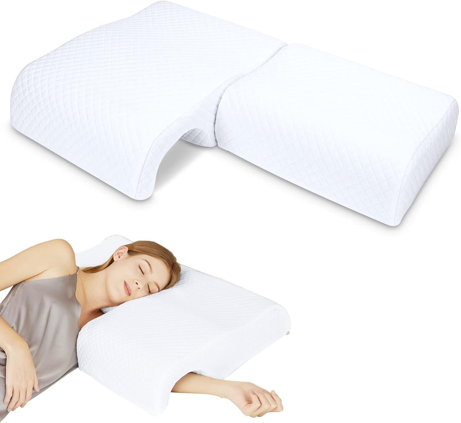 Breathable Memory Foam Cuddle Pillow for Couples - Adjustable and Comfortable