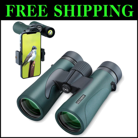 Professional 10X42 Lightweight Binoculars with Phone Adapter for Nature Lovers