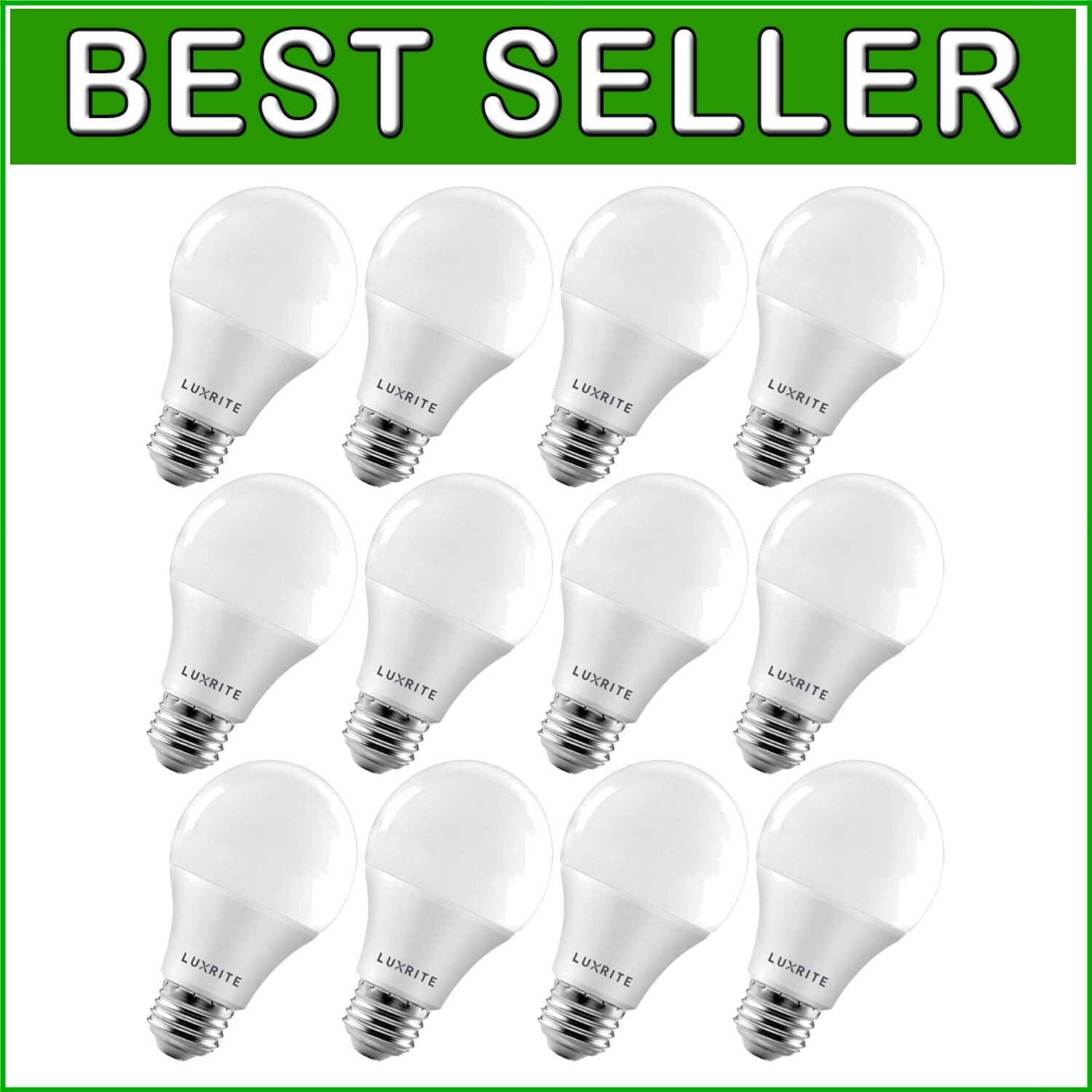 Energy Star Dimmable A19 LED Bulbs - 5000K Bright White, 1100 Lumens, 12 Pack