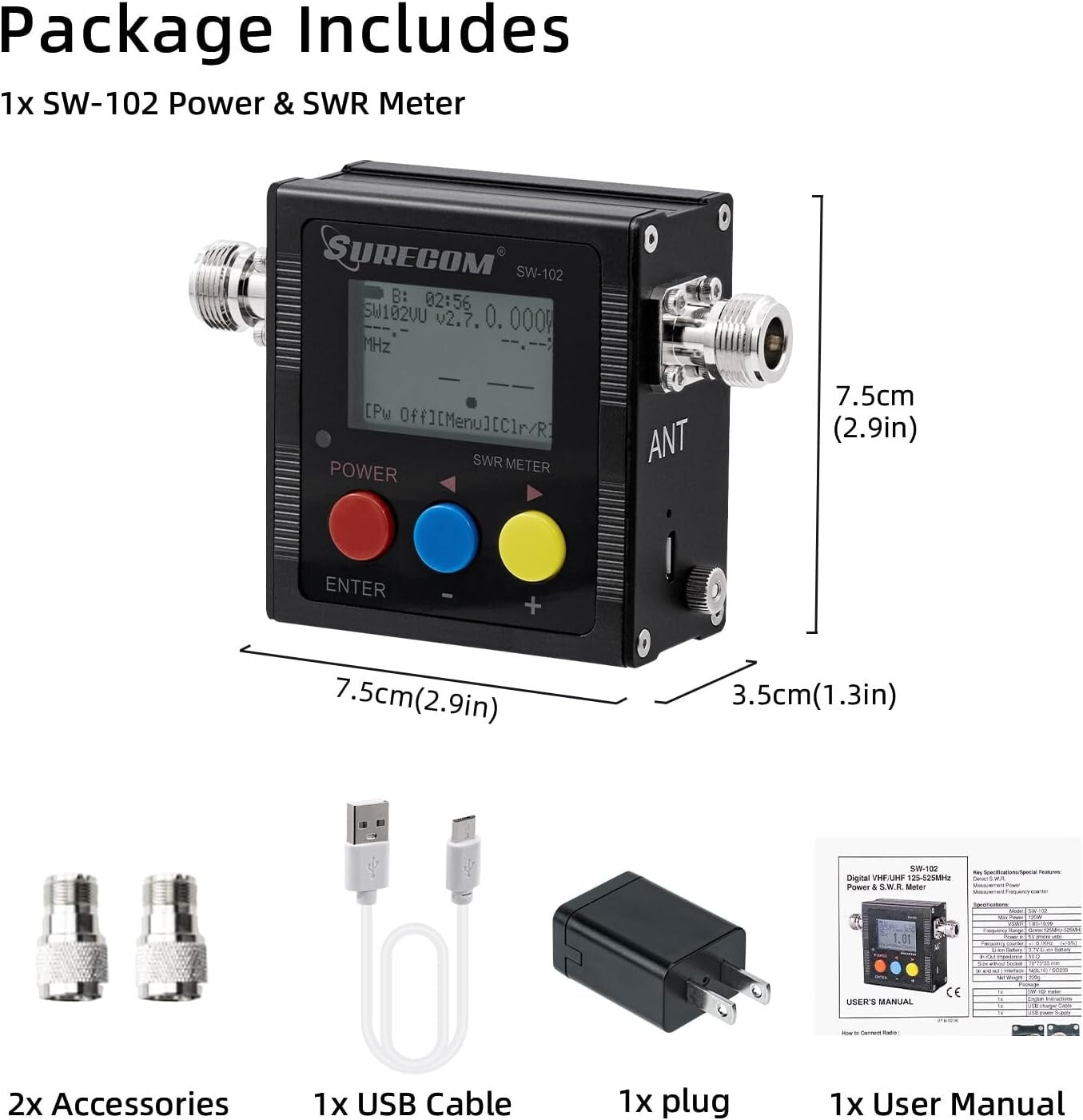 Digital SWR Meter with 120W Power Range & Rechargeable Battery - Essential Tool