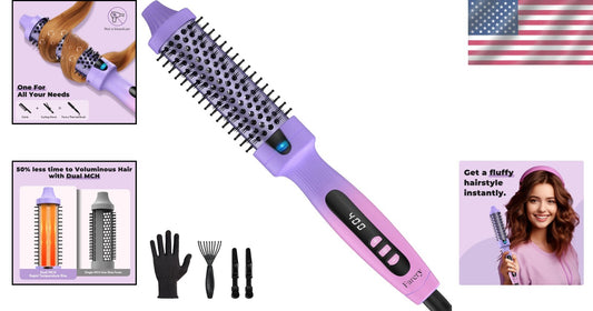 Portable Heated Round Brush with Auto Shut-Off and Dual Voltage for Safe Travel