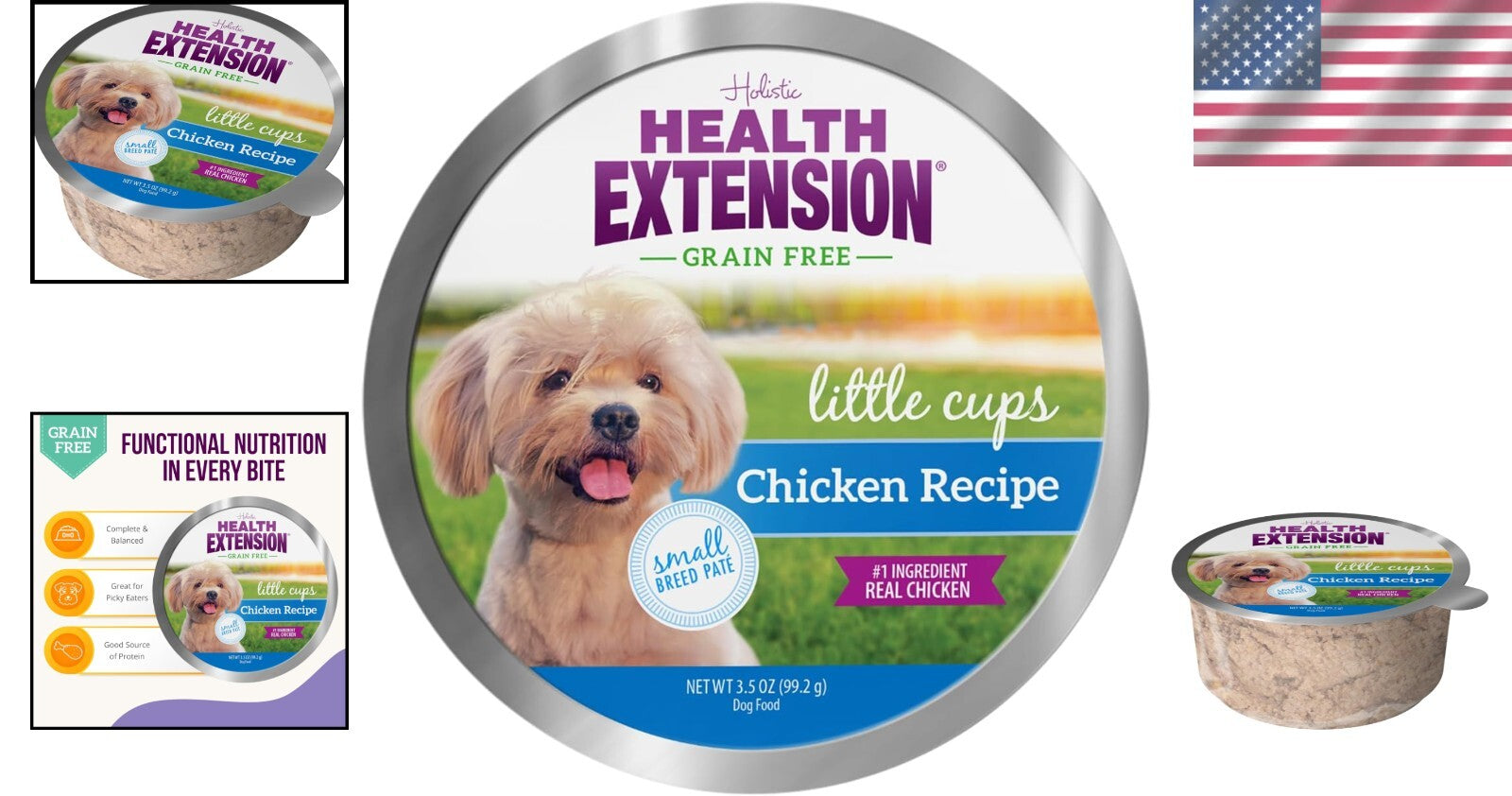 Grain-Free Chicken Pate Wet Dog Food for Small Breeds - 3.5 oz Cups (Case of 12)