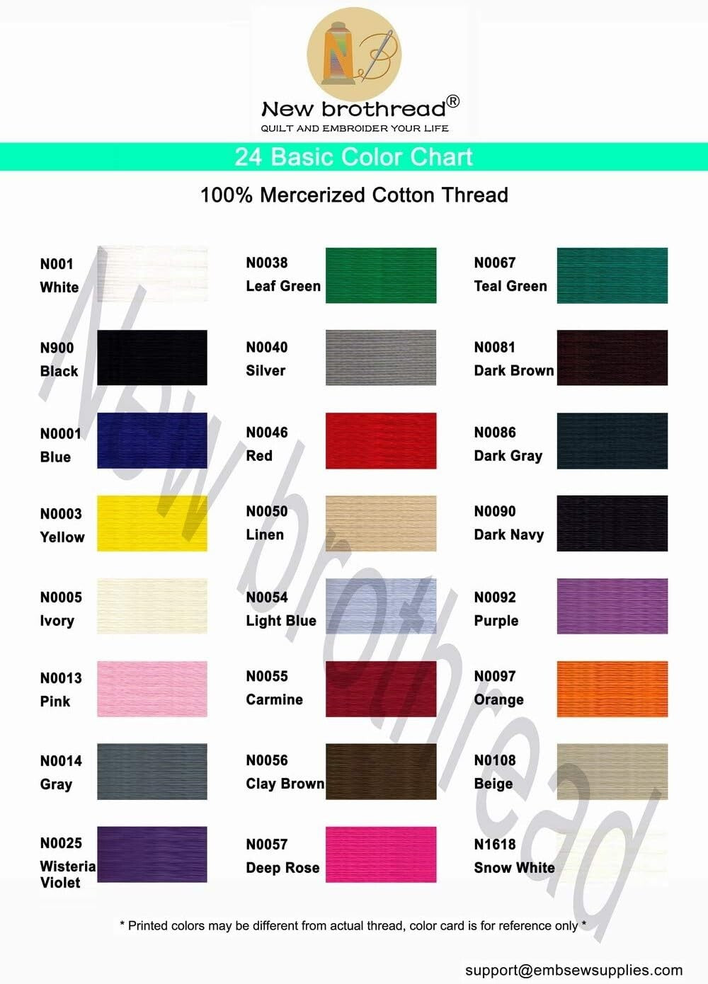 18 Options - 100% Mercerized Cotton Threads in 24 Colors for Versatile Sewing