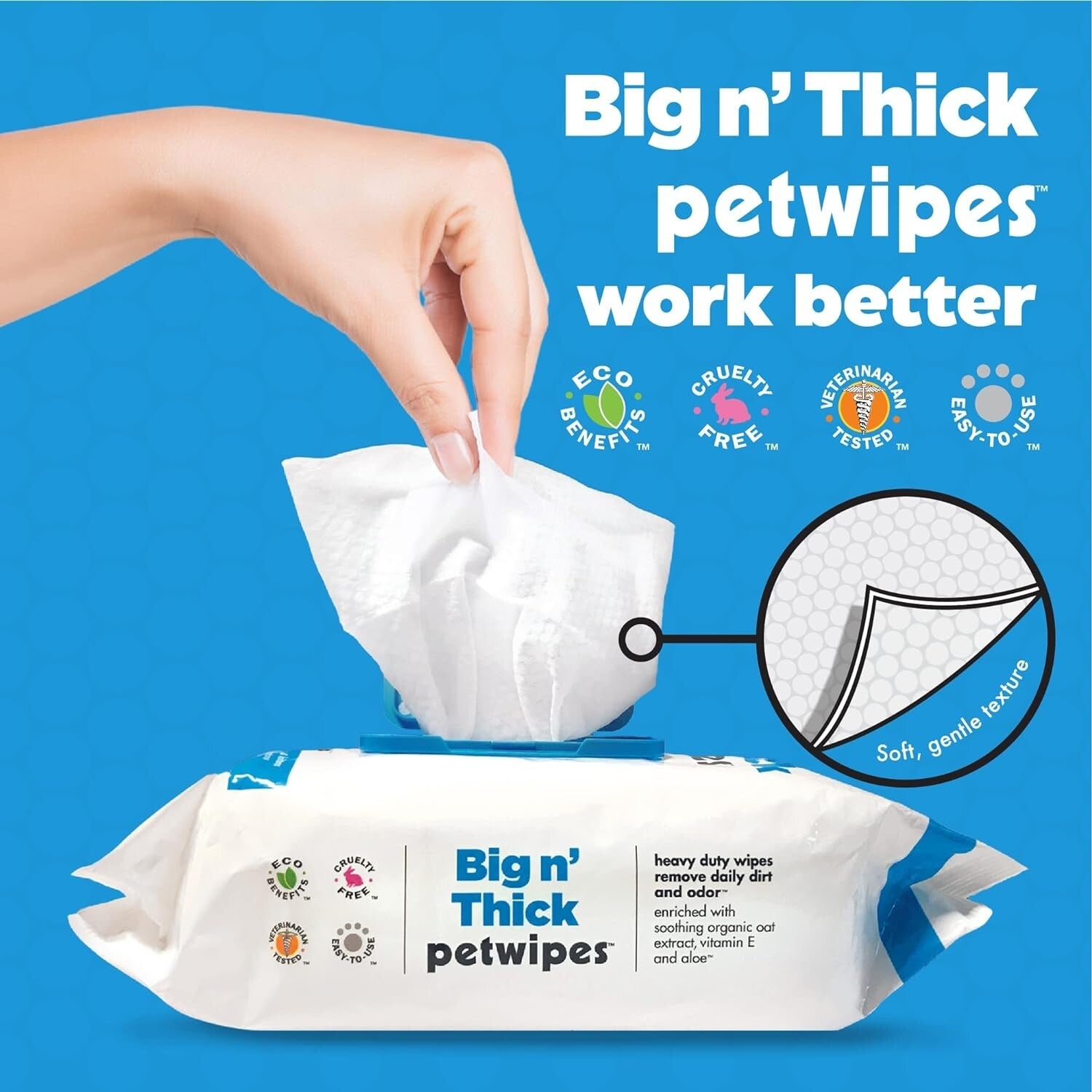 Convenient 400 Wipes - Large Dog & Cat Grooming Wipes for Home & Travel